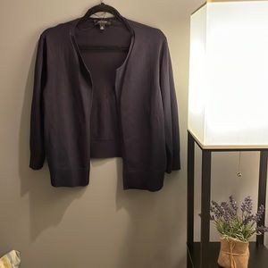 Ann Taylor black open cardigan